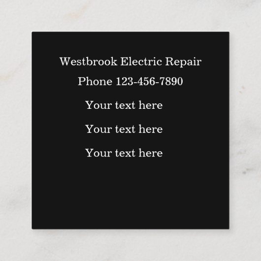 電クール気技師名刺デザイン スクエア名刺 (裏面)