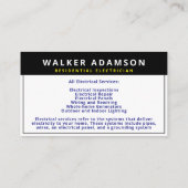 電ミニマル気モダン稲妻球 名刺 (裏面)