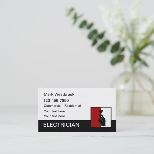 電モダン気テーマ 名刺 (スタンド正面)