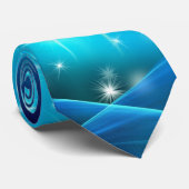 電モダン気ブルーきらめくスターとライト ネクタイ (ロール)