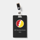 電モダン気技師の従業員ID名バッジ バッジ (クリップ付き表面)