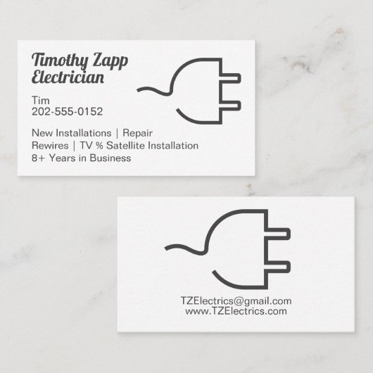 電モダン気技師 名刺 (正面/裏面)