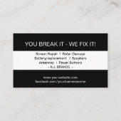 電モダン頭が切れる話修理の白黒 名刺 (裏面)