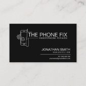 電モダン頭が切れる話修理の白黒 名刺 (正面)