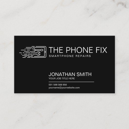 電モダン頭が切れる話修理の白黒 名刺 (正面)