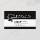 電モダン頭が切れる話修理の白黒 名刺 (正面)