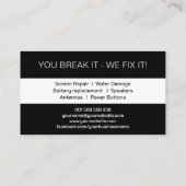 電モダン頭が切れる話修理の白黒 名刺 (裏面)