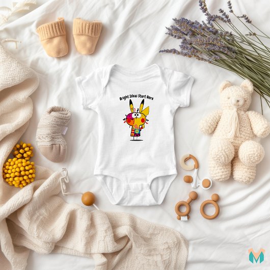 電予測できなカラフル気キャラクターデザイン ベビーボディスーツ