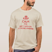 電保子技術者による冷静とパーティー Tシャツ (正面)