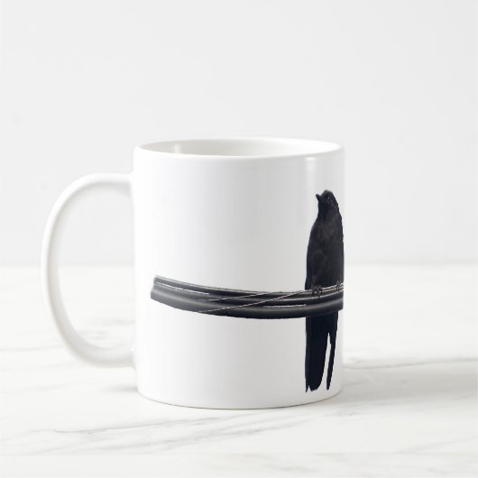 「電信の上のラヴェンス」は野生動物のマグを振り返る コーヒーマグカップ (左)