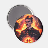 電光性天才：ニコラ・テスラ磁気アートワーク マグネット (正面/裏面)