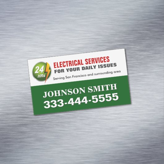 電力サービス電気技師冷蔵庫用マグネット マグネット名刺 (インサイチュ)