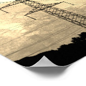 電力タワーとライン電力 ポスター (角)