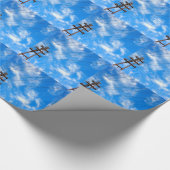 電力線および電気棒の上向きの意見 ラッピングペーパー (角)