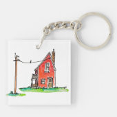 電力線付きリトルレッドハウス キーホルダー (裏面)