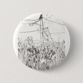 電力線| Pinに坐っているカラス 缶バッジ