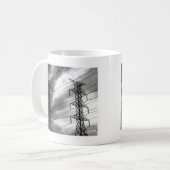 電力線dbl bw コーヒーマグカップ (正面左)