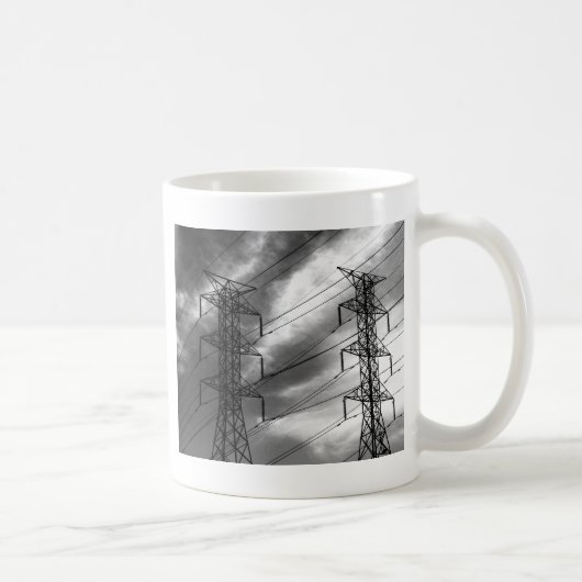 電力線dbl bw コーヒーマグカップ (右)