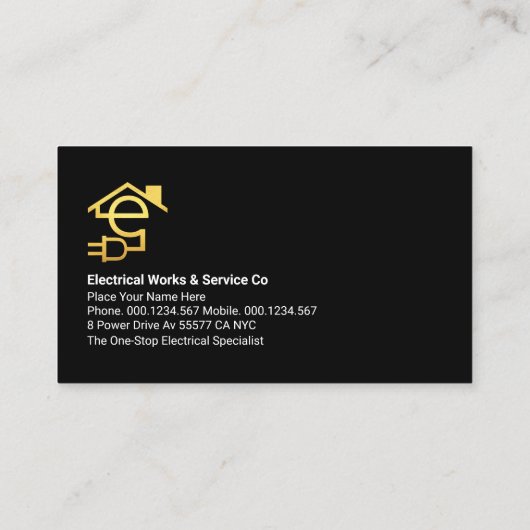 電力金ゴールド家庭用配線架台 名刺 (裏面)