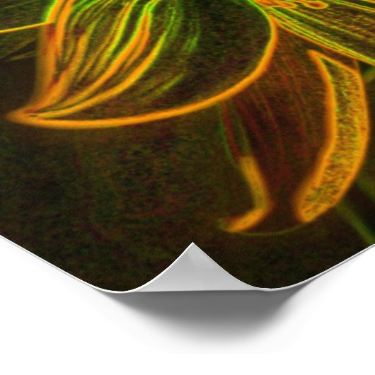 電動ひまわり抽象芸術フラワーアート ポスター (角)