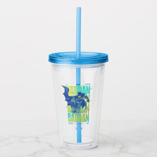 電動アップバットマンランニングズタイポグラフィ アクリルタンブラー (正面)