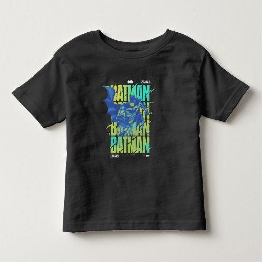 電動アップバットマンランニングズタイポグラフィ トドラーTシャツ (正面)