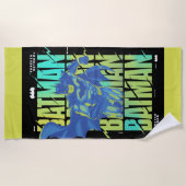 電動アップバットマンランニングズタイポグラフィ ビーチタオル (正面)