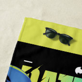 電動アップバットマンランニングズタイポグラフィ ビーチタオル (インサイチュ)