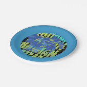 電動アップバットマンランニングズタイポグラフィ ペーパープレート (アングル)