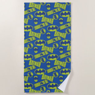 電動アップバットマン – ダークナイトパターン ビーチタオル