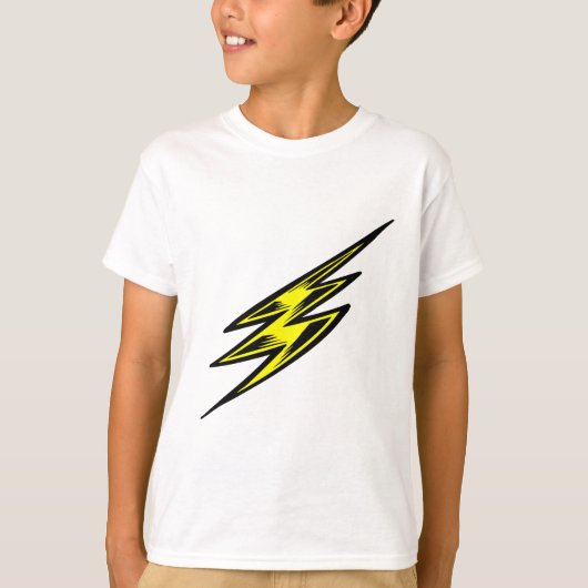 電動イエロー稲妻ボルト Tシャツ (正面)