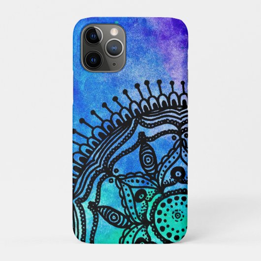 電動ウォーターカラーマンダラバイメガフロラデザイン Case-Mate iPhoneケース (裏)
