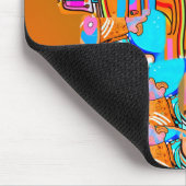 電動オレンジ&ターコイズ夢 – 抽象芸術 マウスパッド (コーナー)