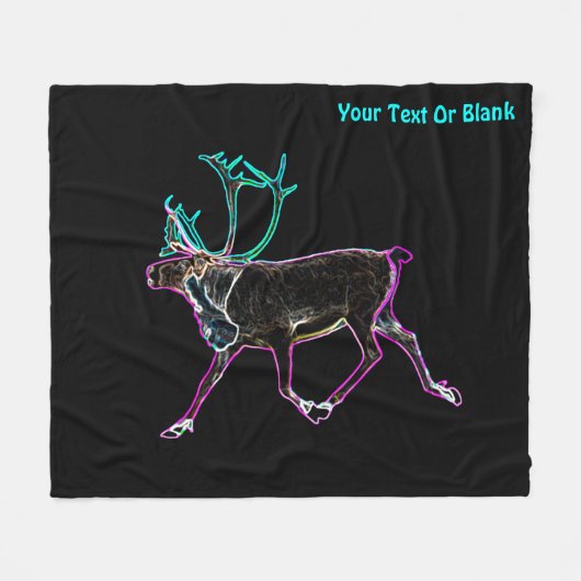 電動カリブー（トナカイ） フリースブランケット (正面(横))