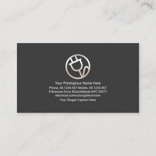 電動クラウド稲妻オーバーシルエット建物 名刺 (裏面)