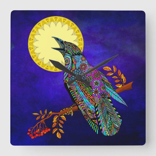 電動クロウクロック スクエア壁時計 (正面)