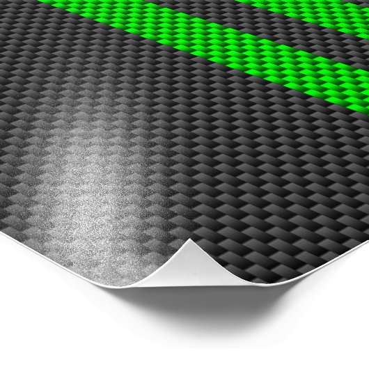 電動グリーン炭素繊維スタイルレースストライプ フォトプリント (角)