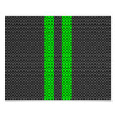 電動グリーン炭素繊維スタイルレースストライプ フォトプリント (正面)