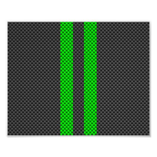 電動グリーン炭素繊維スタイルレースストライプ フォトプリント (正面)