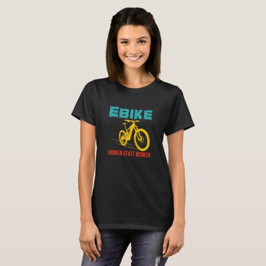 電動サイクリング用のパンチングの代わりにEバイクスマイル Tシャツ (正面フル)