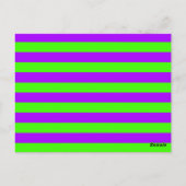 電動サイケデリック紫とハーレクイングリーン ポストカード (裏面)