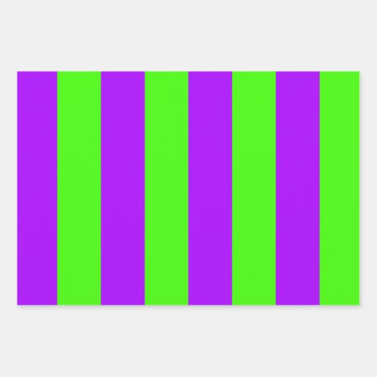 電動サイケデリック紫とハーレクイングリーン ラッピングペーパーシート (正面3)