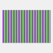 電動サイケデリック紫とハーレクイングリーン ラッピングペーパーシート (正面)