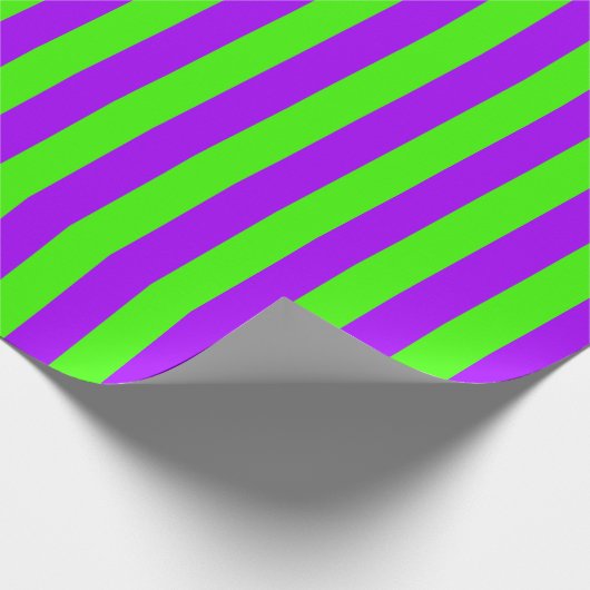 電動サイケデリック紫とハーレクイングリーン ラッピングペーパー (角)