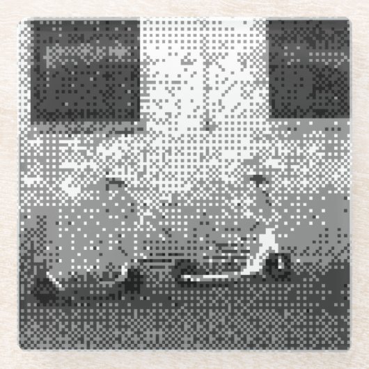 電動スクーター ガラスコースター (正面)