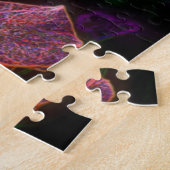 電動ハイビスカスフラワー抽象芸術アート ジグソーパズル (側面)