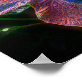 電動ハイビスカス抽象芸術フラワーアート ポスター (角)