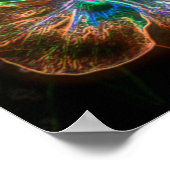 電動ハイビスカス抽象芸術フラワーアート#2 ポスター (角)