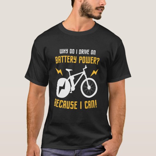 電動バイクバッテリーバイクバイクEバイク Tシャツ (正面)