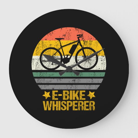 電動バイク用ウィスパーレトロヴィンテージ ラージ壁時計 (正面)